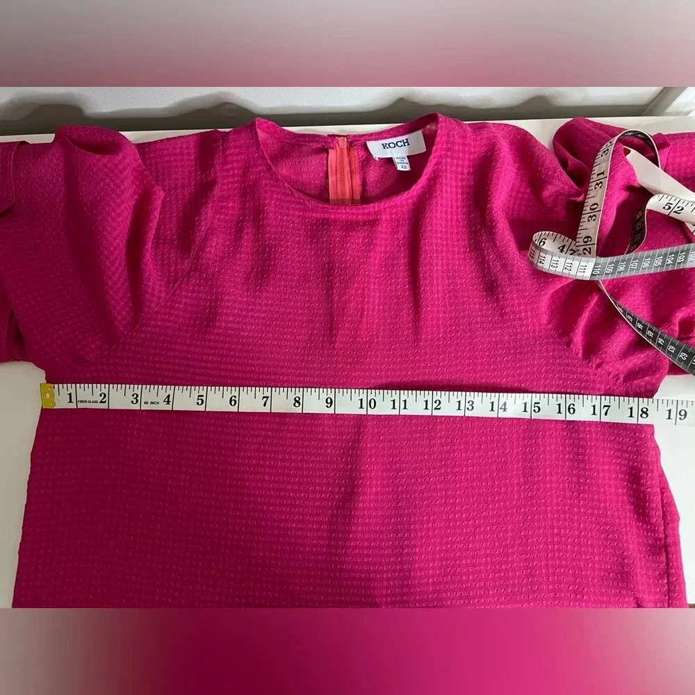 KOCH - Christiano Pink sheer short sleeve blouse top - XS